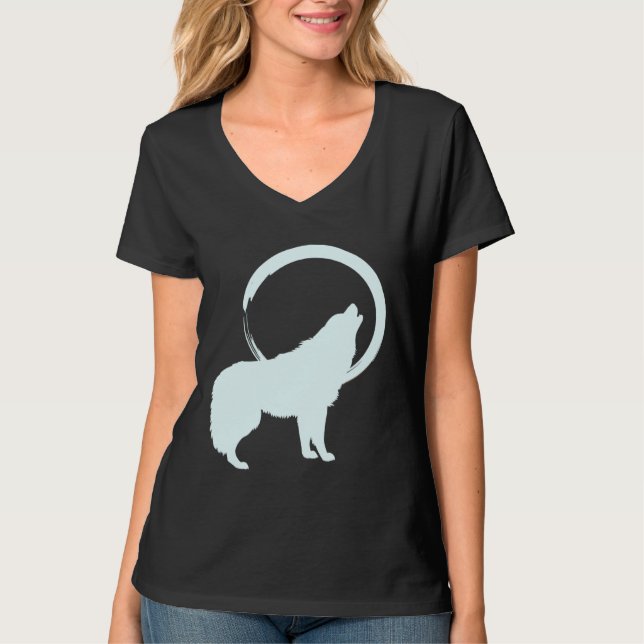 Wolf-Geist-Tier Heiliger Schamane Native American  T-Shirt (Vorderseite)