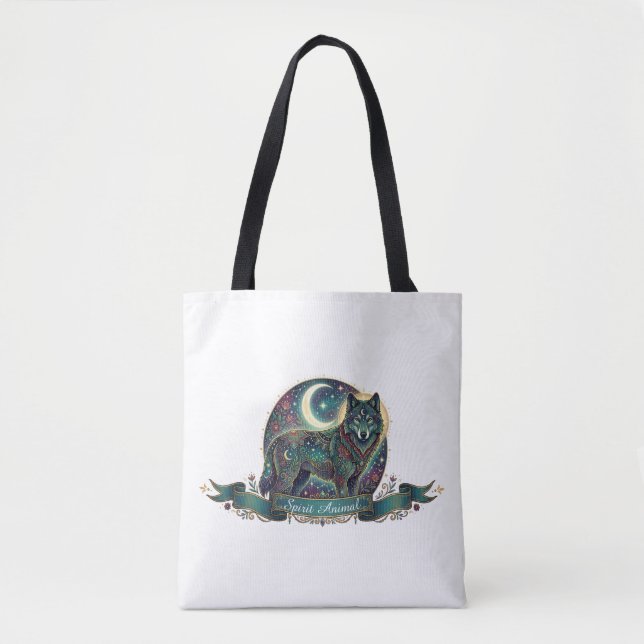 Wolf-Geist-Tier Himmels-Art Nouveau (Vorderseite)