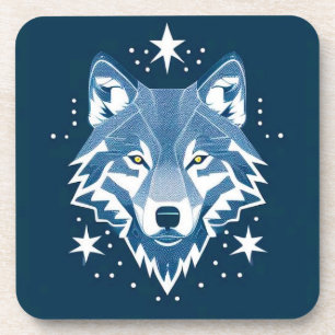 Wolf Geometric Illustration Getränkeuntersetzer