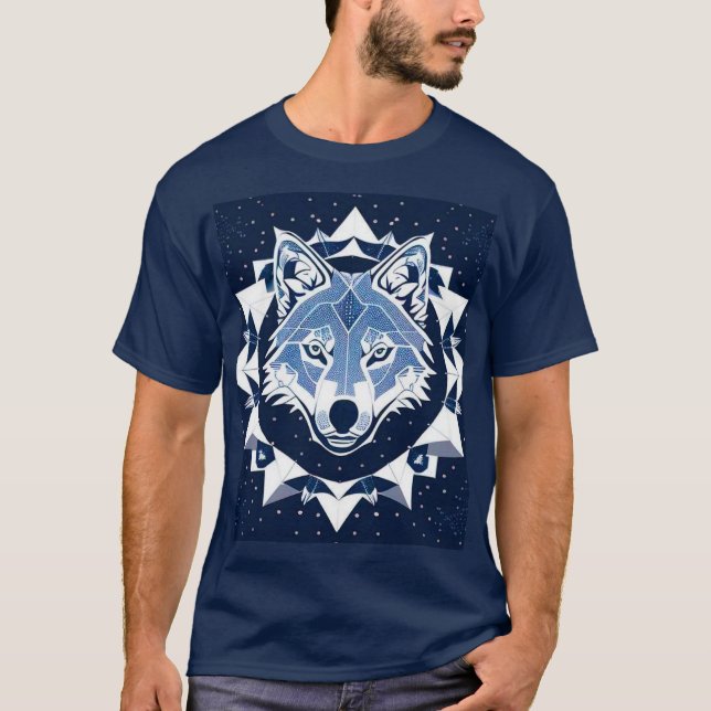 Wolf Geometric Illustration T-Shirt (Vorderseite)
