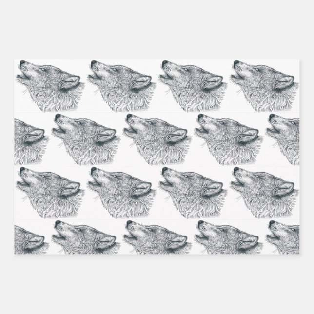 Wölf Geschenkpapier Set (Vorderseite)