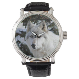 Wolf-Gesicht Armbanduhr