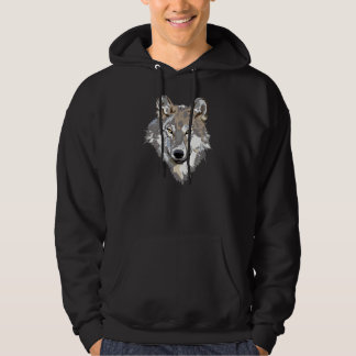 Wolf-Gesicht auf Hoodie für Männer