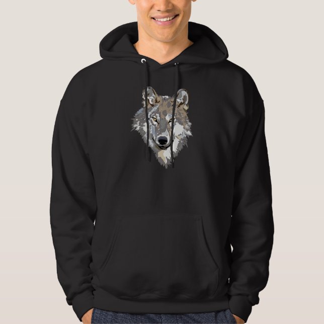Wolf-Gesicht auf Hoodie für Männer (Vorderseite)