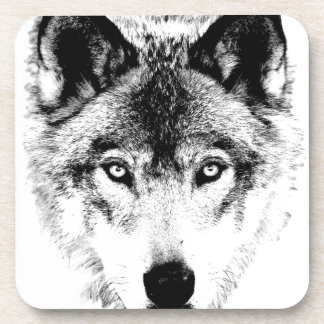 Wolf-Gesicht. Digital-Tier-Bild Getränkeuntersetzer