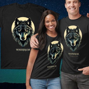 Wolf Gesicht Kriegerbeige Angst Wolf Wolken den Ge T-Shirt