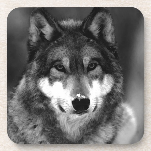 Wolf Getränkeuntersetzer (Vorderseite)