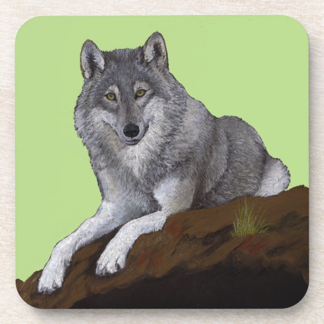 Wolf Getränkeuntersetzer (Vorderseite)