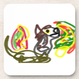 Wolf glücklicher Herbst Getränkeuntersetzer