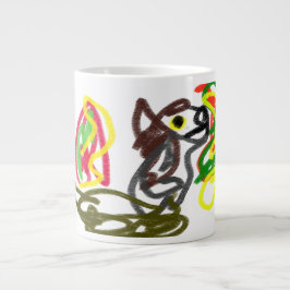 Wolf glücklicher Herbst Jumbo-Tasse