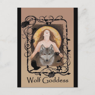 Wolf Goddess Postcard von Lori Karels Postkarte