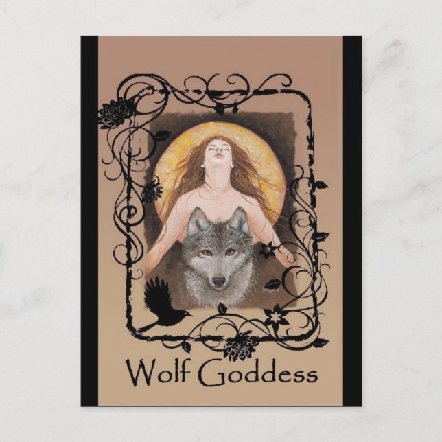 Wolf Goddess Postcard von Lori Karels Postkarte (Vorderseite)