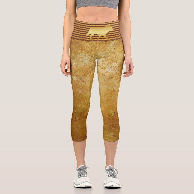 Wolf Gold Capri Leggings (Vorderseite)