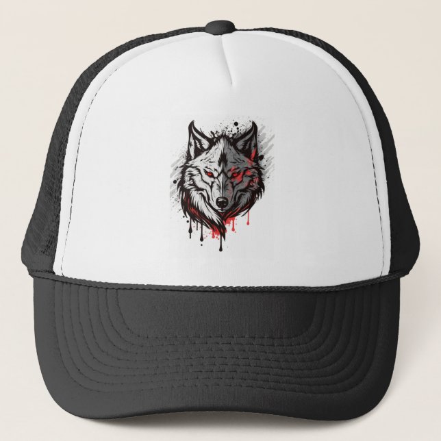 Wolf Graphic Art Animal Wolves Fan Art Truckerkappe (Vorderseite)