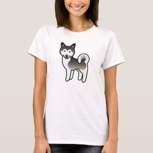 Wolf-Grau Alaskan Malamute Hund Illustration T-Shirt