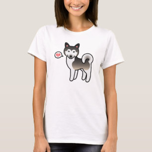 Wolf-Grau Alaskan Malamute Hundeliebe Illustration T-Shirt