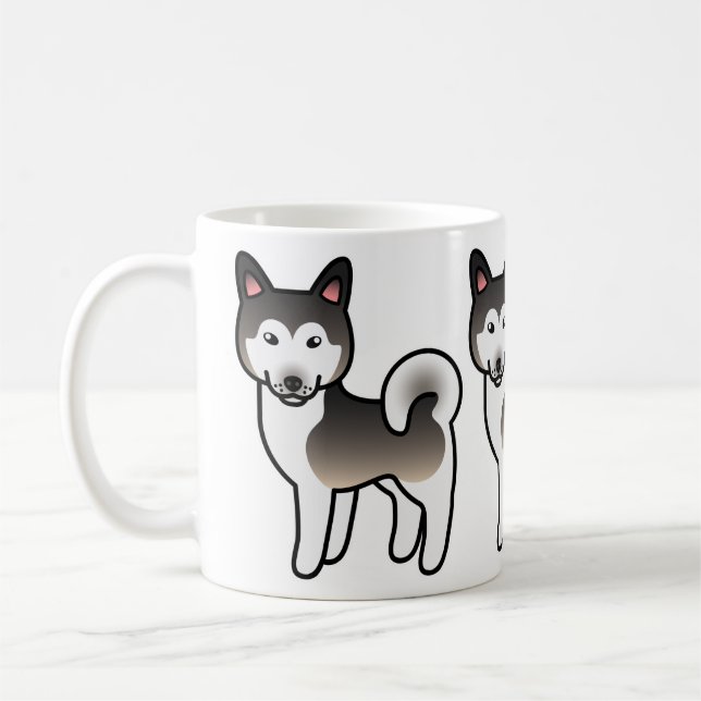 Wolf Gray Alaskan Malamute Dog Illustration Kaffeetasse (Links)