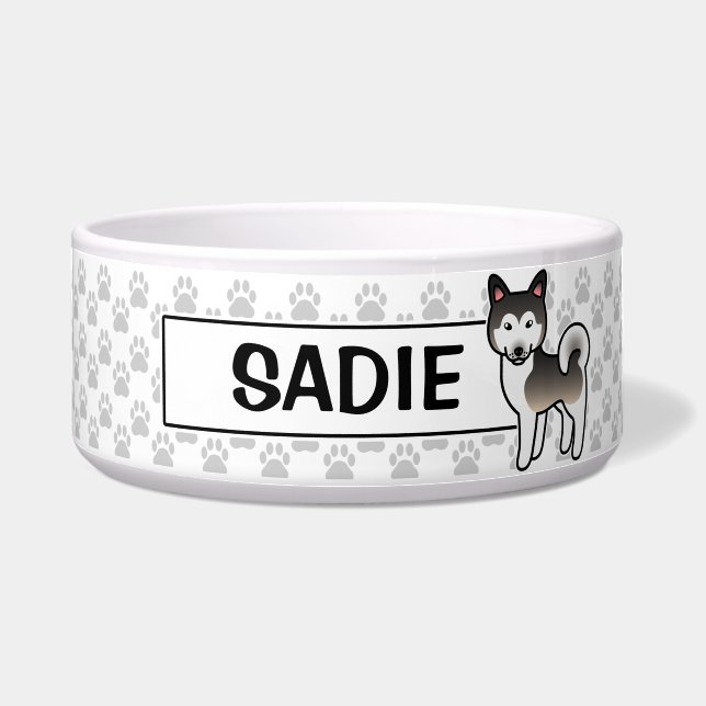 Wolf Gray Alaskan Malamute Dog Illustration Napf (Vorderseite)