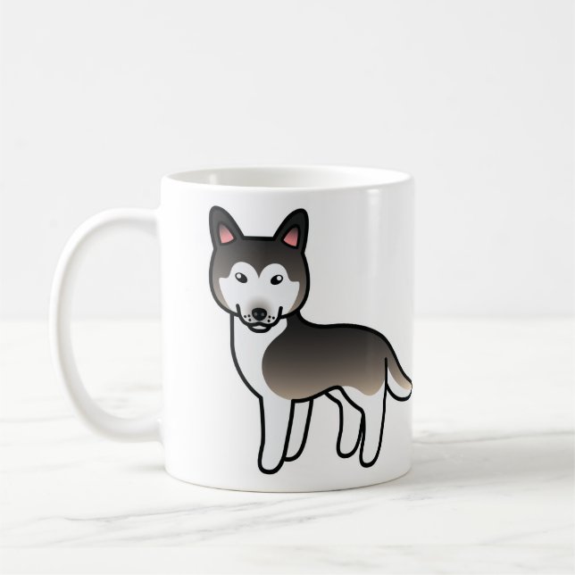 Wolf Gray Cartoon Siberian Husky Dog Tasse (Links)