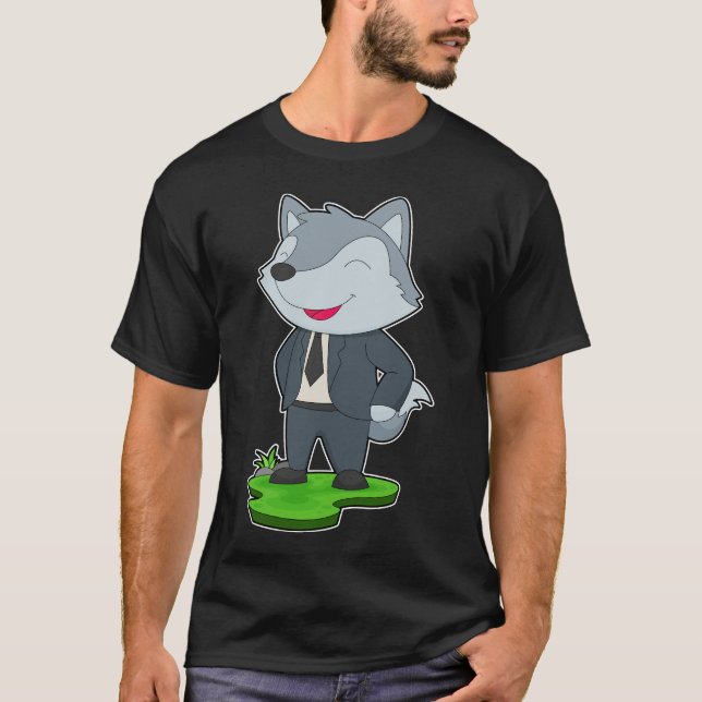 Wolf Groom Krawatte Wedding T-Shirt (Vorderseite)