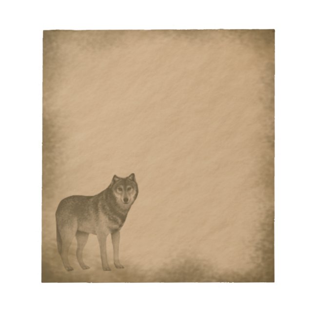 Wolf-grunge Notizblock (Vorderseite)