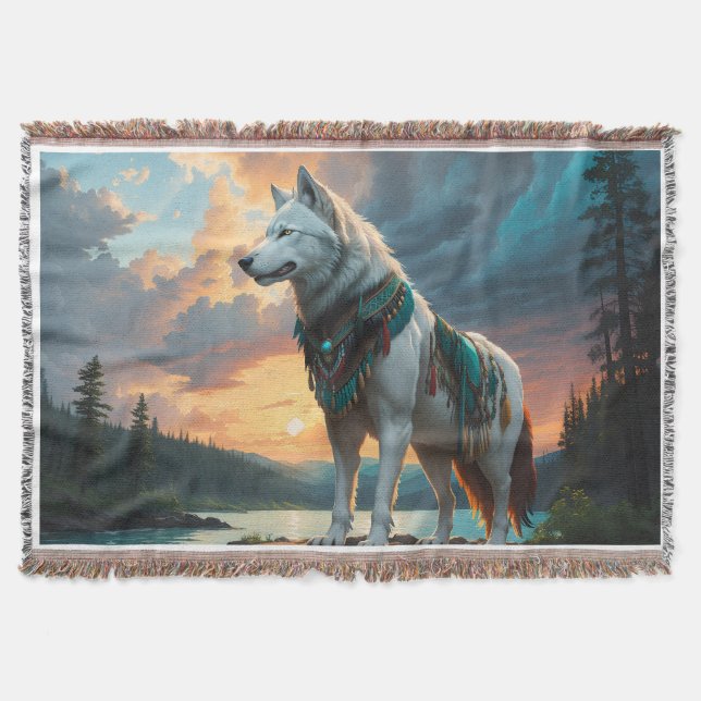 Wolf Guardian Throw Blanket Decke (Vorderseite)