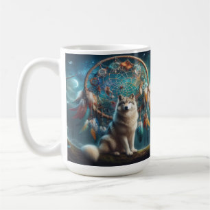 Wolf Guarding a Riant Dreamcatcher Kaffeetasse