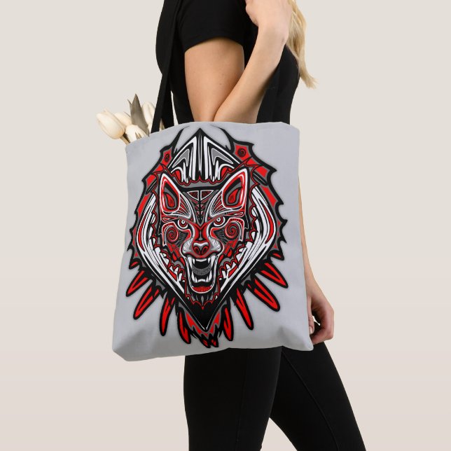 Wolf-Haida-Stammes-Totem-Design (Von Nahem)