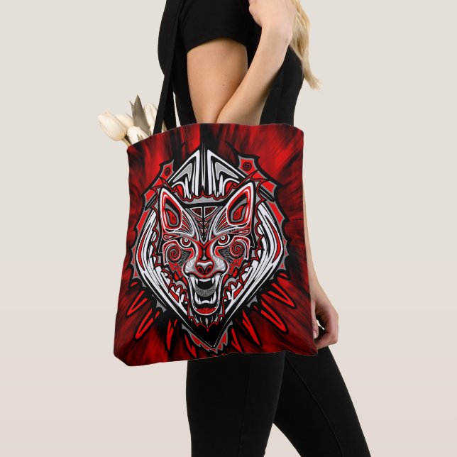Wolf-Haida-Stammes-Totem-Design (Von Nahem)