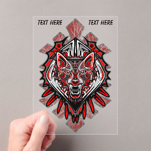 Wolf-Haida-Stammes-Totem-Design Acryleinladungen