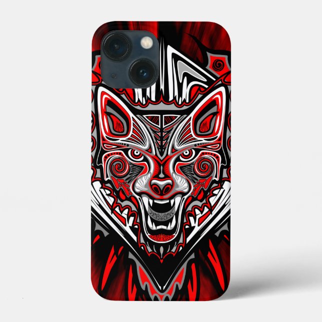 Wolf Haida-Stammes-Totem-Design Case-Mate iPhone Hülle (Rückseite)