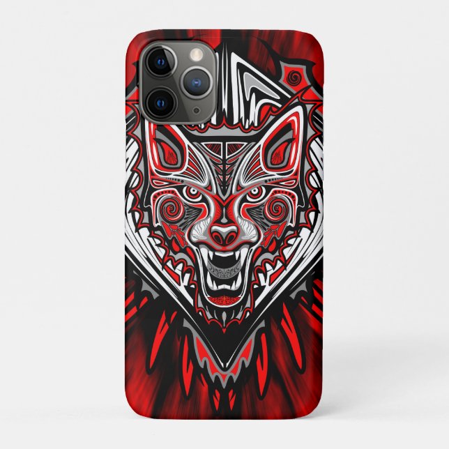 Wolf-Haida-Stammes-Totem-Design Case-Mate iPhone Hülle (Rückseite)