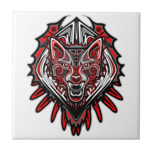 Wolf-Haida-Stammes-Totem-Design Fliese