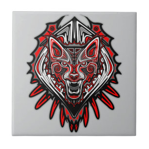 Wolf Haida Stammes-Totem-Design Fliese