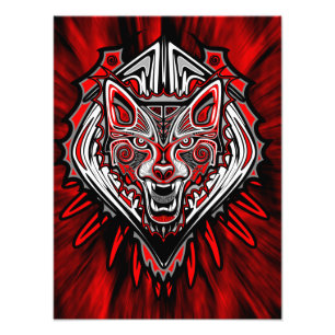 Wolf-Haida-Stammes-Totem-Design Fotodruck