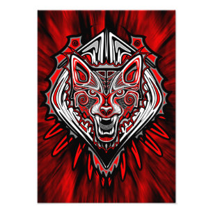 Wolf-Haida-Stammes-Totem-Design Fotodruck
