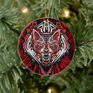 Wolf-Haida-Stammes-Totem-Design Keramik Ornament