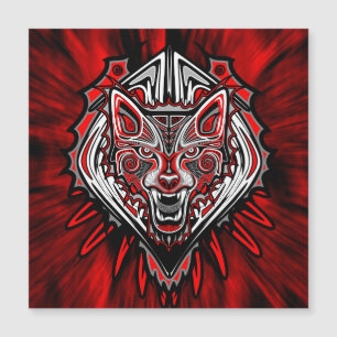 Wolf-Haida-Stammes-Totem-Design Magnetkarte