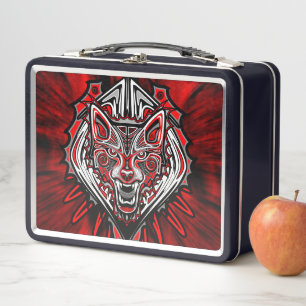 Wolf-Haida-Stammes-Totem-Design Metall Brotdose