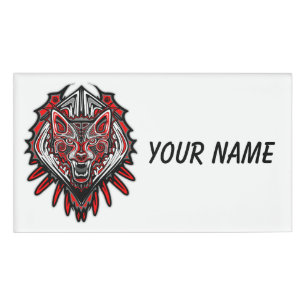 Wolf-Haida-Stammes-Totem-Design Namenschild