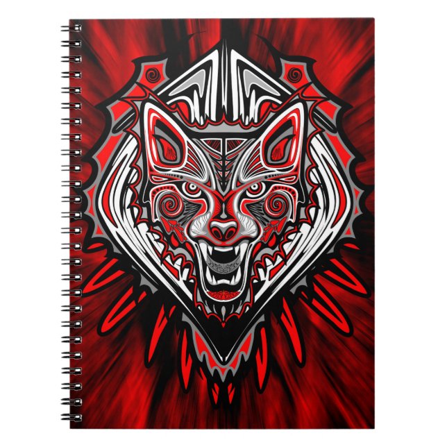 Wolf-Haida-Stammes-Totem-Design Notizblock (Vorderseite)