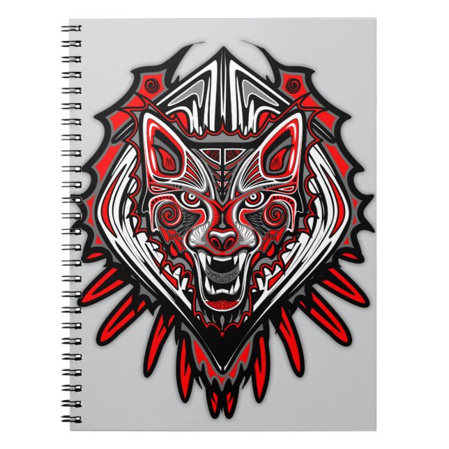Wolf Haida-Stammes-Totem-Design Notizblock (Vorderseite)
