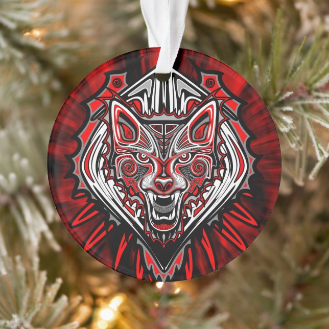 Wolf-Haida-Stammes-Totem-Design Ornament (Baum)