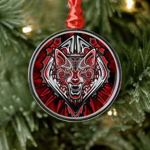Wolf-Haida-Stammes-Totem-Design Ornament Aus Metall