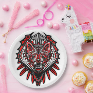 Wolf-Haida-Stammes-Totem-Design Pappteller