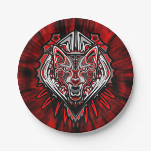 Wolf Haida-Stammes-Totem-Design Pappteller