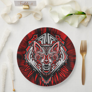 Wolf-Haida-Stammes-Totem-Design Pappteller