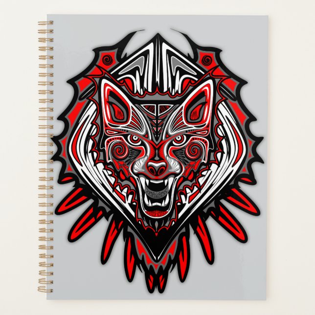 Wolf-Haida-Stammes-Totem-Design Planer (Vorderseite)