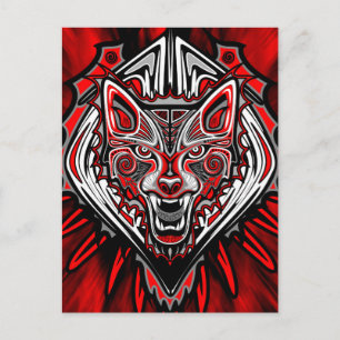 Wolf-Haida-Stammes-Totem-Design Postkarte
