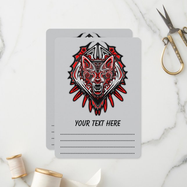 Wolf-Haida-Stammes-Totem-Design Programm (Vorderseite/Rückseite Beispiel)